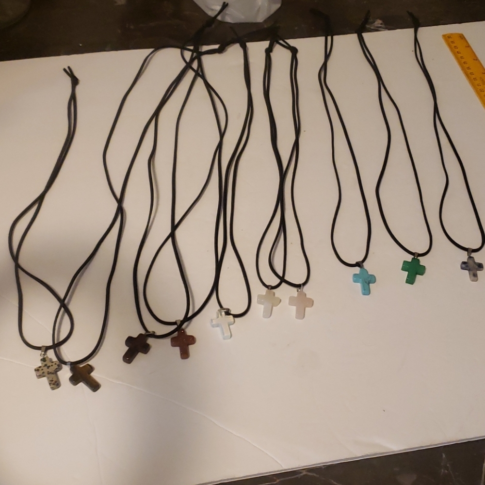 Stone Cross Necklace